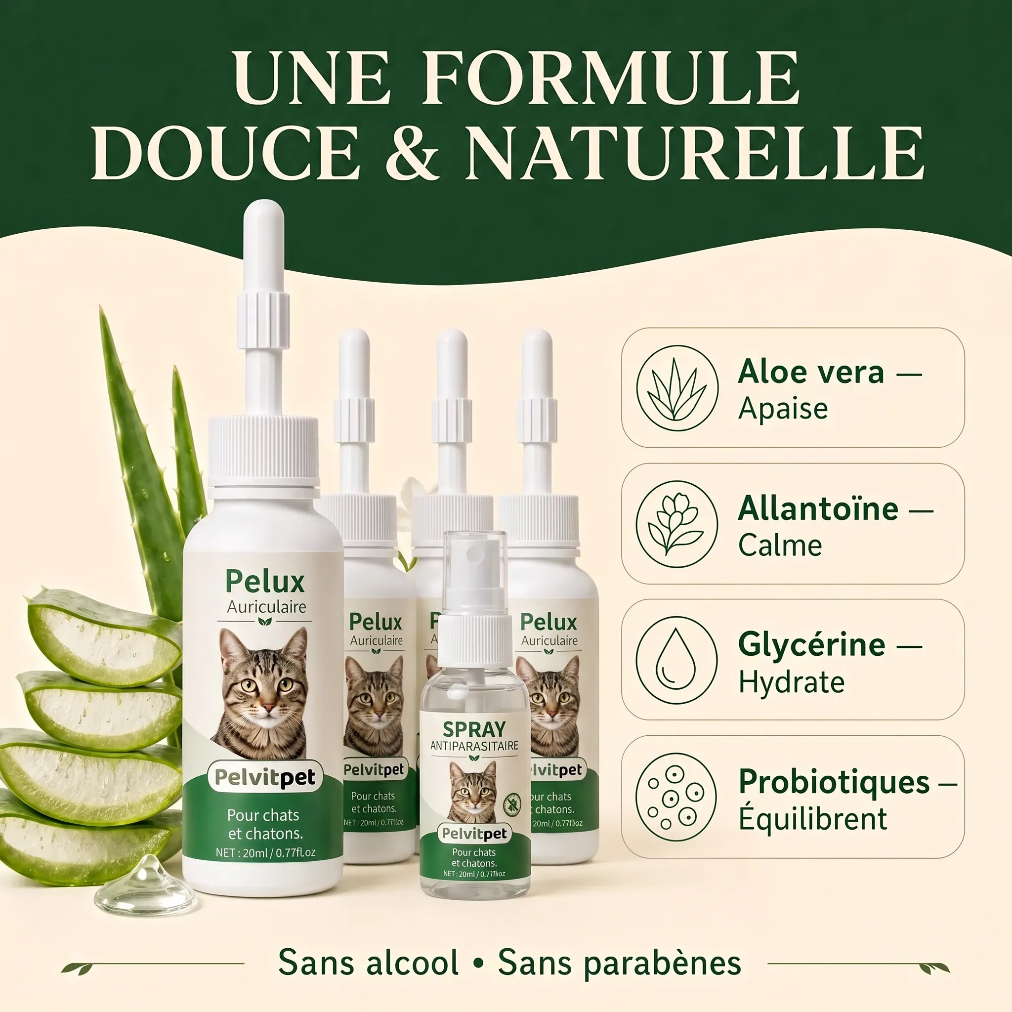 Pelux Auricular - Nettoyant Auriculaire pour Chats
