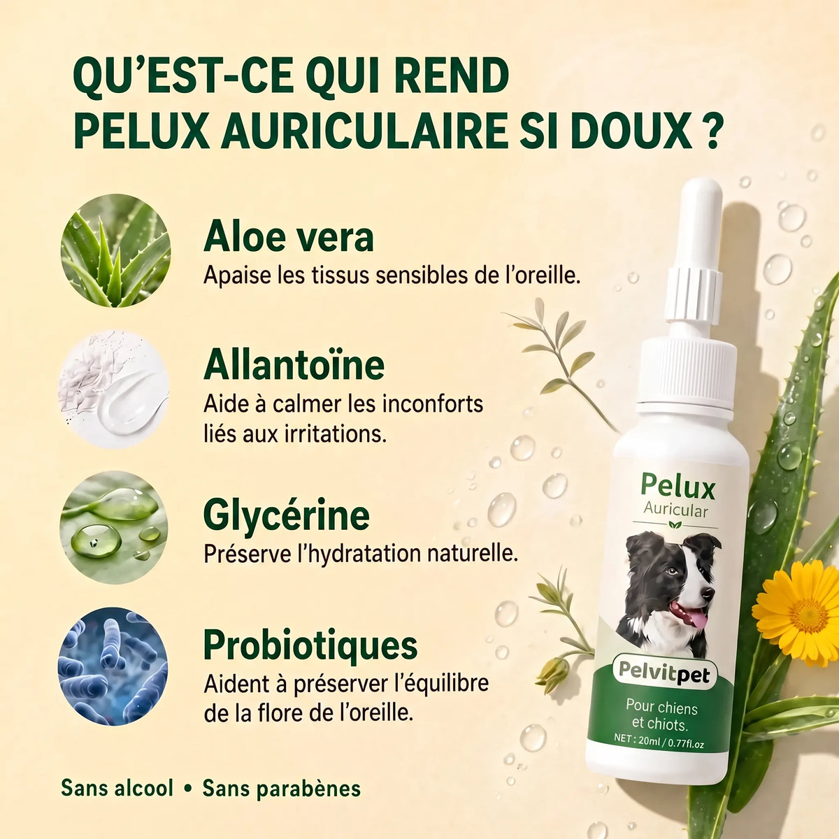 Pelux Auricular - Nettoyant Auriculaire pour Chiens