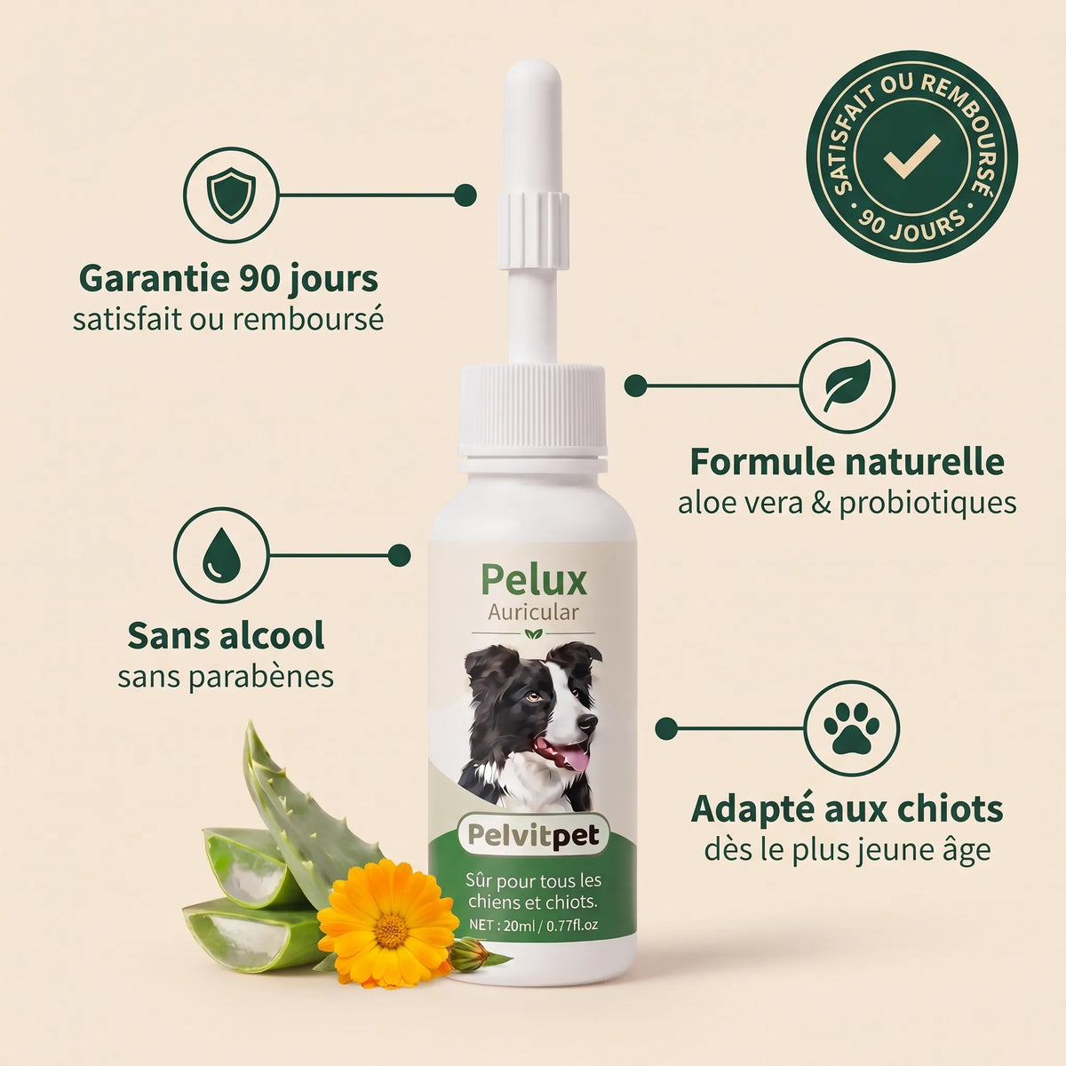 Pelux Auricular - Nettoyant Auriculaire pour Chiens